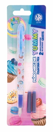 Pióro wieczne młodzieżowe Astra Pastel Line + 2 naboje atramentowe 1szt.mix - ASTRA art-pap