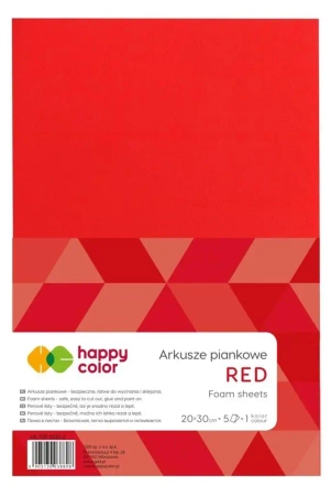 Arkusze piankowe A4 5szt czerwone HAPPY COLOR - GDD
