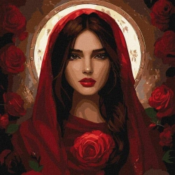 Malowanie po numerach - Róża majowa 40x40cm - Ideyka