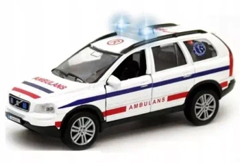 POGOTOWIE AUTO KARETKA DŹWIĘK ŚWIATŁO 11CM METAL