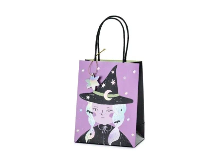Torebka na prezenty Czarownica 8x14x18cm MIX - PartyDeco