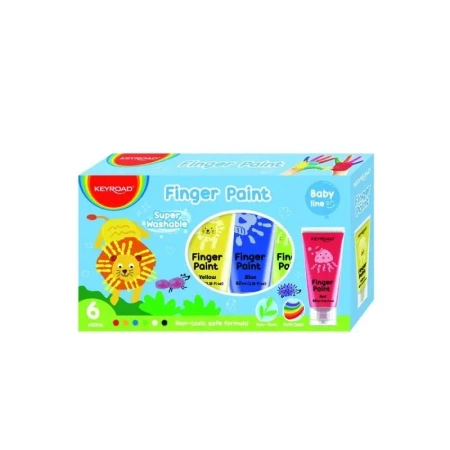 Farby do malowania palcami +0ml 6 kolorów - Keyroad
