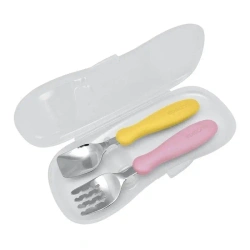 Sztućce z etui mango/peach - edisonMAMA