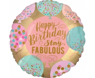Balon foliowy Happy Birthday Stay Fabulous 46cm - Amscan