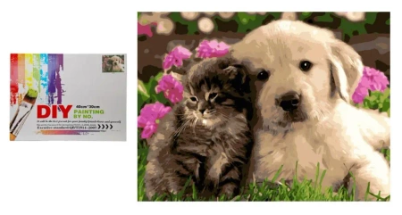 Malowanie po numerach Piesek z kotkiem - SWEDE