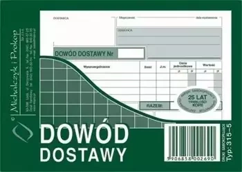 Dowód dostawy A6 315-5 - Michalczyk i Prokop