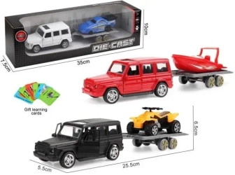 Auto metal z przyczepą otwierane drzwi, karty MIX - Merkpol