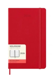 Kalendarz 2026 12M Moleskine L twarda oprawa dzienny Scarlet Red 13x21cm
