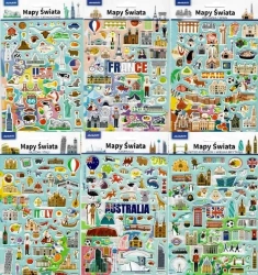 Naklejki edukacyjne Mapy świata MIX - AVANTI