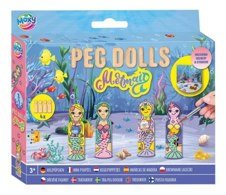 Zestaw drewnianych laleczek do malowania Syrenki - Grafix