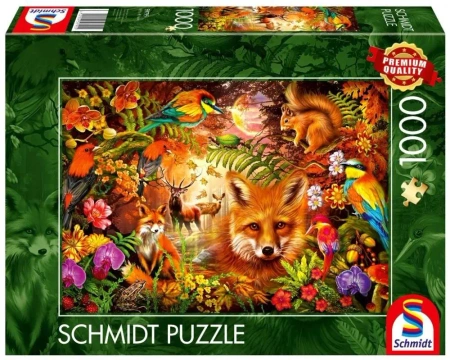 Puzzle PQ 1000 Kwiaty, futro i pióra G3 - Schmidt
