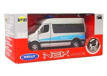 Mercedes Sprinter 1:34 Policja srebrny WELLY