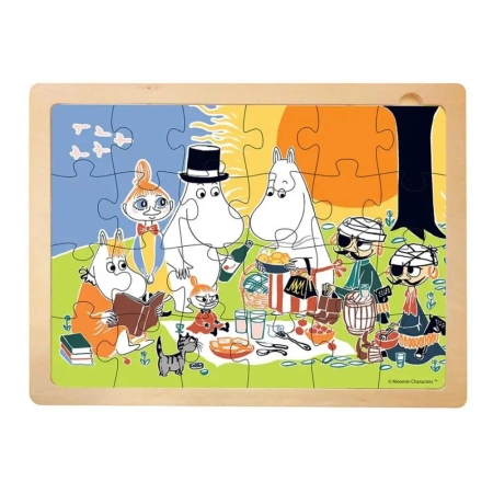 Puzle 24 drewniane Muminki - Piknik - Barbo Toys