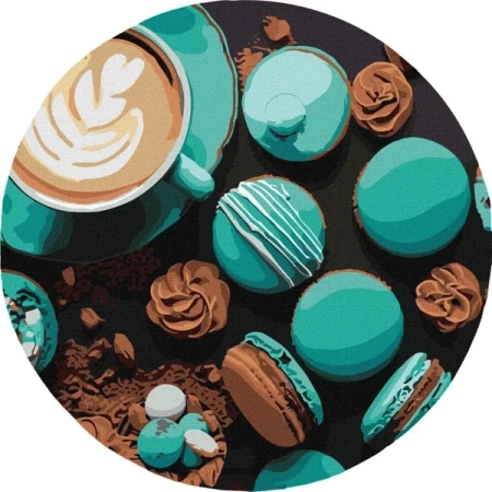 Malowanie po numerach okrągła rama - Czekoladowa.. - Ideyka