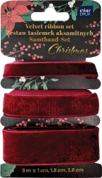 Zestaw tasiemek aksamitnych 3x2m Red Christmas - INTERDRUK