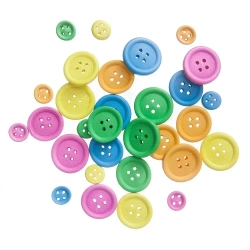 Guziki drewniane neon 30szt MIX - Dalprint dpCraft