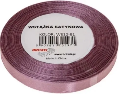 Wstążka satynowa ciemny róż12mm x 32m - Brewis