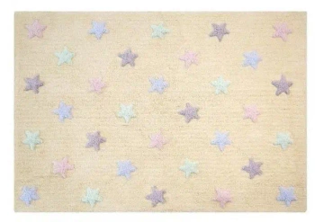 Dywan bawełniany Tricolor Star waniliowy120x160cm - Lorena Canals