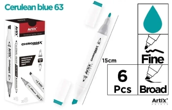 Marker Chromax z 2 końcówk cerulean blue 63 (6szt) - Artix