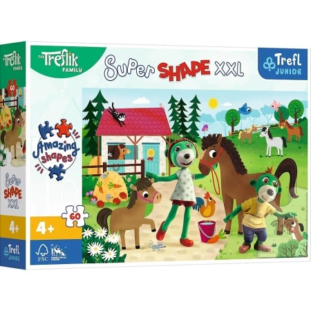 Puzzle 60 Super Shape XXL Trefliki w stadninie - Trefl