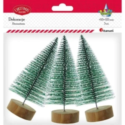 Drzewka plastikowe Choinki 12,5cm x 55mm 3szt ziel - Titanum