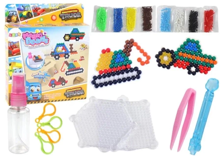 Zestaw koralików wodnych DIY pojazdy 8 kolorów - Leantoys