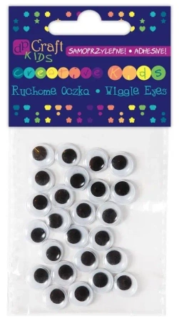 Samoprzylepne ruchome oczka 10mm 24szt - Dalprint dpCraft