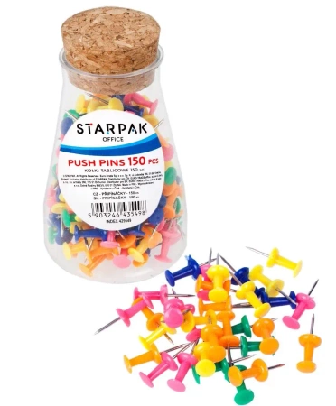 Pinezki kolorowe 150el - STARPAK