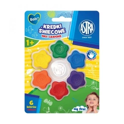 Kredki świecowe w kształcie gwiazdek 6kol ASTRA - ASTRA papiernicze