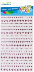 Ozdoby Dekoracyjne Samoprzylepne Kryształki Różowe Op.18szt. Craft with Fun 545748