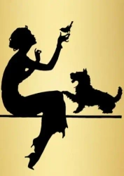 Karnet B6 brokat z kopertą Kobieta na złotym tle - Madame Treacle