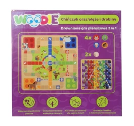 Gra drewniana 2w1 Chińczyk/Węże i drabiny Woodie - SWEDE
