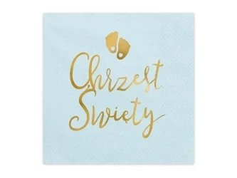 Serwetki Chrzest jasny niebieski 33x33cm 12szt - PartyDeco