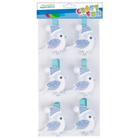 Craft with Fun Ozdoba dekoracyjna Drew Spinacz Ptaszek 6szt 12/288