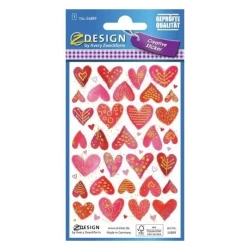 Naklejki papierowe wytłaczane - Serca - Zdesign