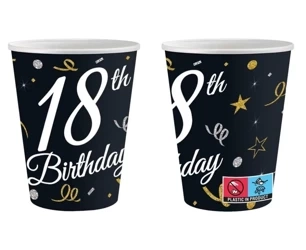 Kubeczki papierowe B&C 18 Birthday 240ml 6szt - Godan