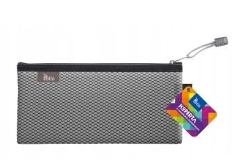 Koperta DL z suwakiem metalowym czarna - Tetis