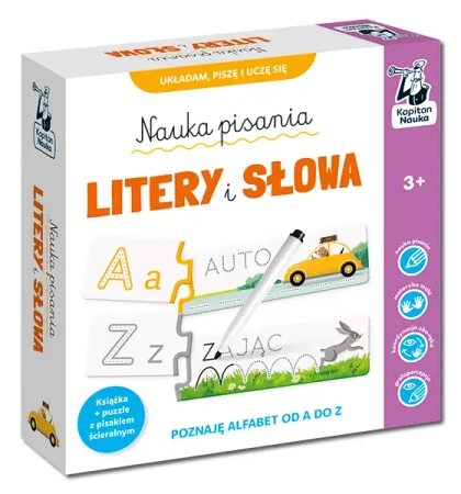Kapitan Nauka. Litery i słowa. Książka + puzzle - Beata Żurawska