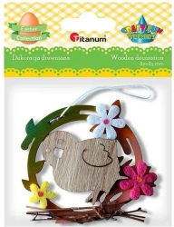 Drewniana zawieszka kurczaczek 80x83mm - Titanum