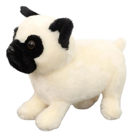 Maskotka Pies Mops biały 19cm - Leantoys