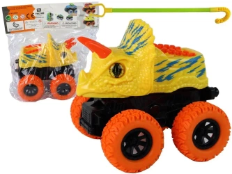 Terenówka pchacz Triceratops żółty - Leantoys