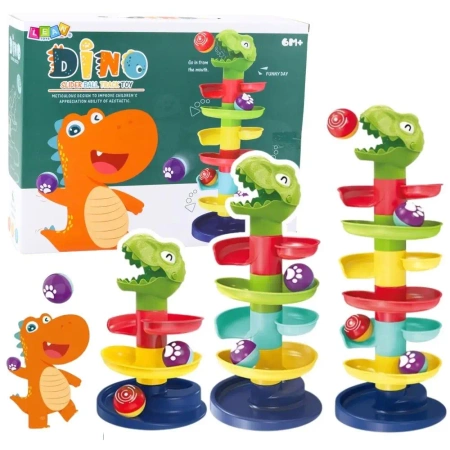 Wieża zjeżdżalnia dla kulek Dinozaur zielony - Leantoys