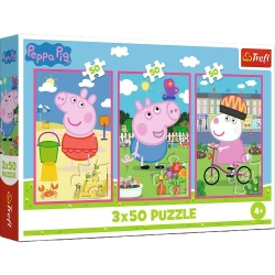 Puzzle 3x50 Siła przyjaźni Peppa Pig TREFL