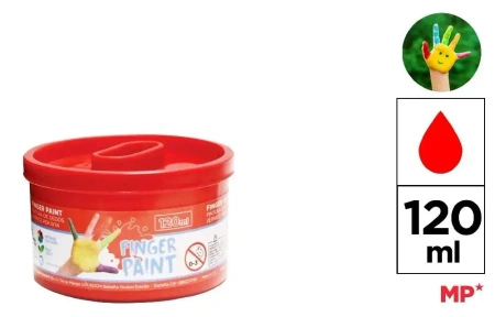 Farba do malowania palcami czerwona 120ml (6szt) - MP Main Paper