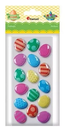 Naklejki wypukłe miękkie pisanki 20x25mm mix 32szt - Titanum