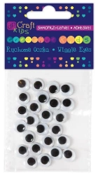 Samoprzylepne ruchome oczka 10mm 24szt - Dalprint dpCraft