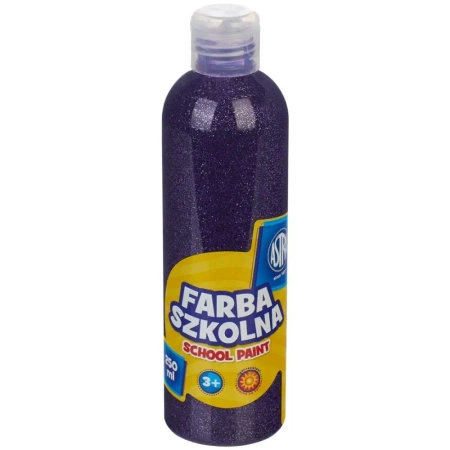 Farba szkolna naturalna tempera Astra 250 ml brokatowa fioletowa (ametyst) - ASTRA art-pap