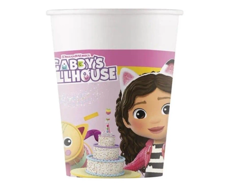 Kubeczki papierowe Gabby's Dollhouse 200ml 8szt - Godan