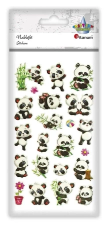 Naklejki wypukłe misie panda mix 22szt - Titanum
