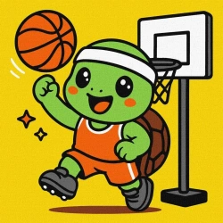 Malowanie po numerach - Żółwik gra w koszykówkę - Ideyka